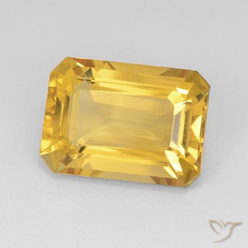 7.73ct Natürlicher Mittleres Gold Citrin, Smaragdschliff, VVS
