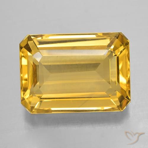 7.25ct Natürlicher Helles Gold Citrin, Smaragdschliff, VVS-VS