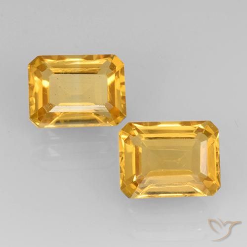 3.32ctw Natürlicher Helles Gold Citrin, Smaragdschliff, VVS-VS