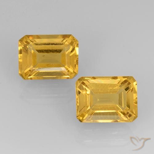 3.24ctw Natürlicher Golden Citrin, Smaragdschliff, VS