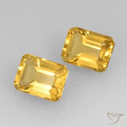 3.24 ct natürliche Golden Citrin-Edelsteine, Oktagonschliff, VS