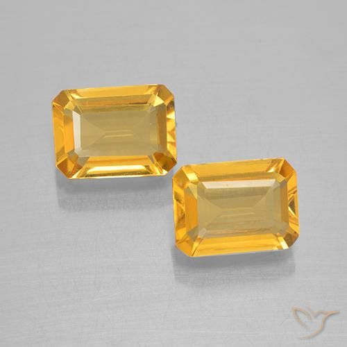 2.54ctw Natürlicher Dunkelgolden Citrin, Smaragdschliff, VVS-VS