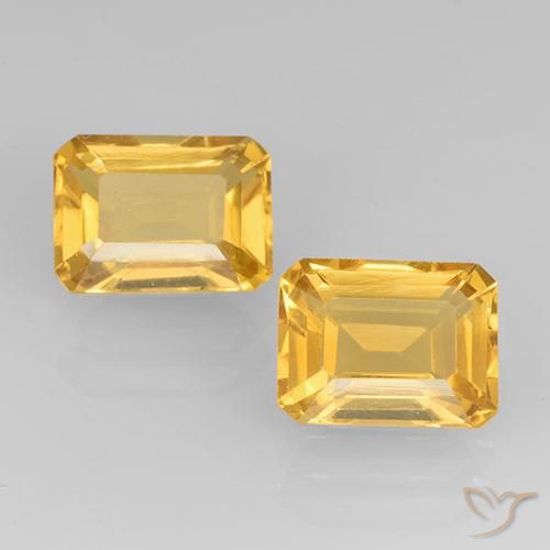 3.44ctw Natürlicher Mittelgold Citrin, Smaragdschliff, VS
