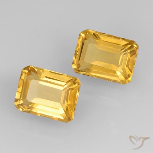 3.44 ct natürliche Mittelgold Citrin-Edelsteine, Oktagonschliff, VS