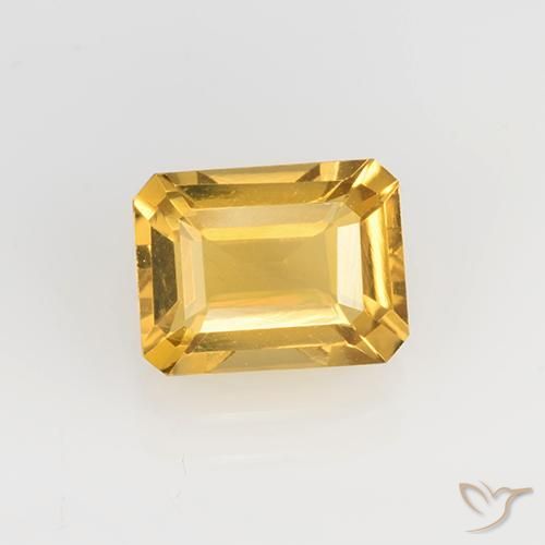 1.63ct Natürlicher Mittleres Gold Citrin, Smaragdschliff, VVS-VS