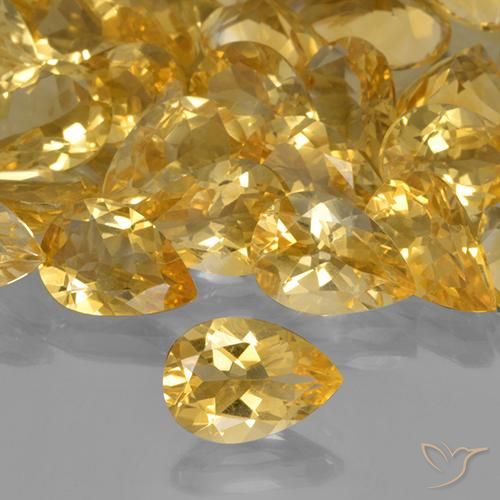 1.63ct Natürlicher Golden Citrin, Birnenform, VVS-VS