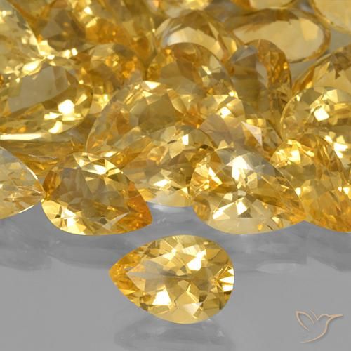 9,17 ctw natürlicher Golden Citrin, Birnenform, VVS-VS