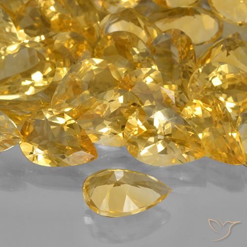 9,17 ctw natürlicher Golden Citrin, Birnenform, VVS-VS