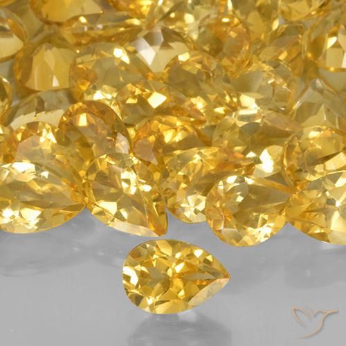 0.64ct Natürlicher Mittelgold Citrin, Birnenform, VVS-VS