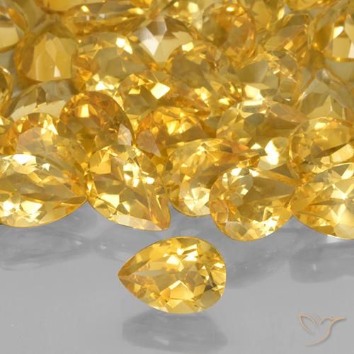 9,17 ctw natürlicher Mittelgold Citrin, Birnenform, VVS-VS