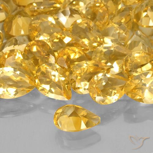 9,17 ctw natürlicher Mittelgold Citrin, Birnenform, VVS-VS