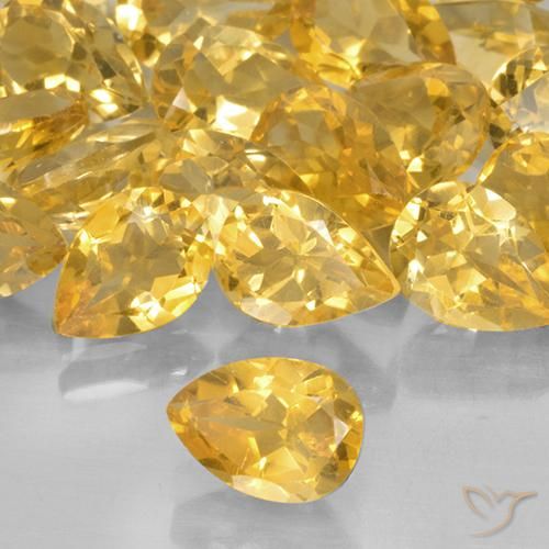 9,17 ctw natürlicher Mittelgold Citrin, Birnenform, VVS-VS
