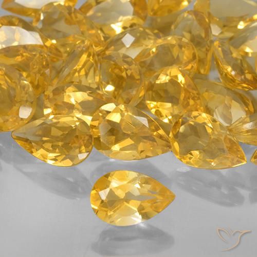 0.73ct Natürlicher gold-orange Citrin, Birnenform, VVS-VS