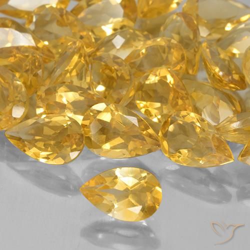 9,17 ctw natürlicher gold-orange Citrin, Birnenform, VVS-VS