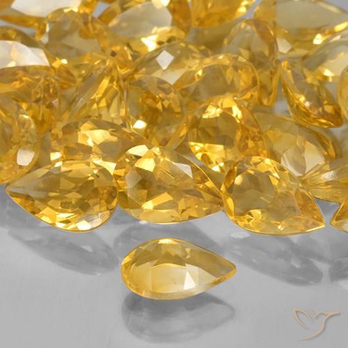9,17 ctw natürlicher gold-orange Citrin, Birnenform, VVS-VS