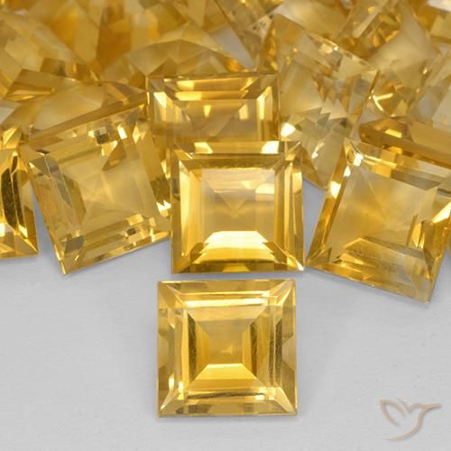 3.33ct Natürlicher Mittelgold Citrin, Quadrat, VVS-VS