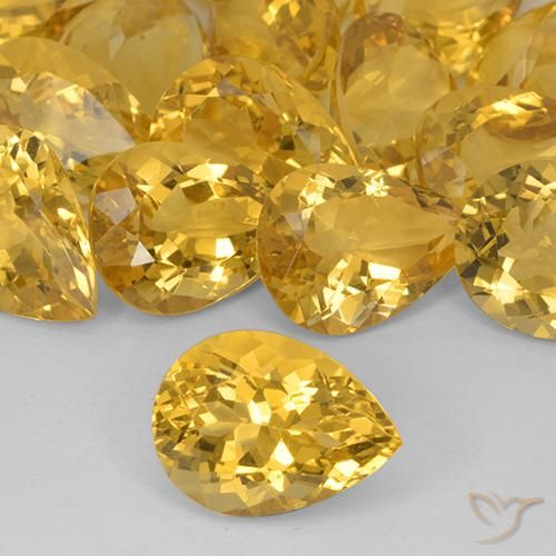 7.55ct Natürlicher Mittelgold Citrin, Birnenform, VVS-VS