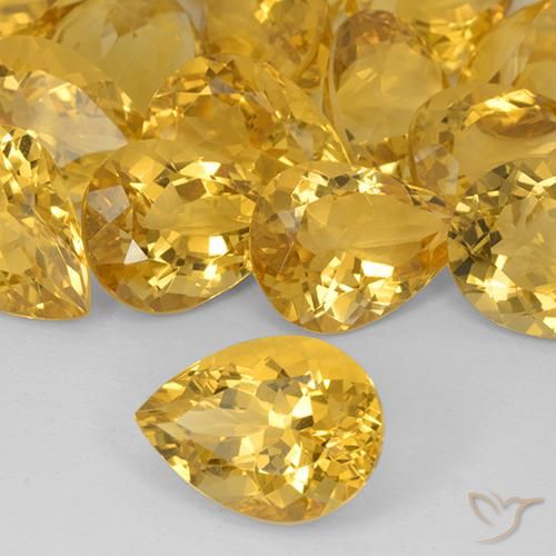 9,17 ctw natürlicher Mittelgold Citrin, Birnenform, VVS-VS