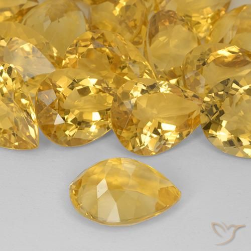 9,17 ctw natürlicher Mittelgold Citrin, Birnenform, VVS-VS