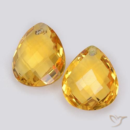 7.43ctw Natürlicher Mittelgold Citrin, Birnenform, VVS-VS
