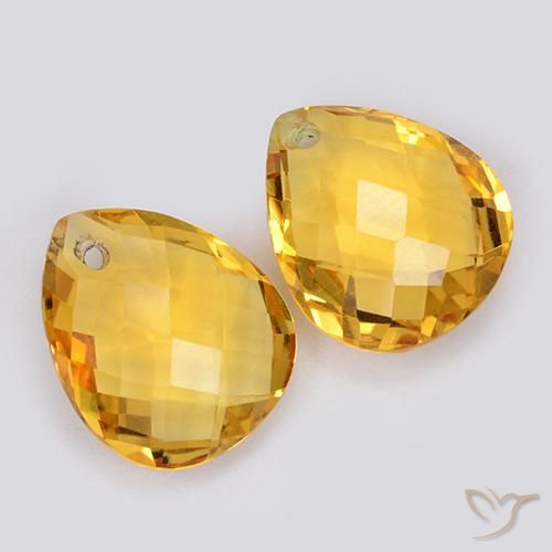 7.43 ct natürliche Mittelgold Citrin-Edelsteine, Birnenform, VVS-VS