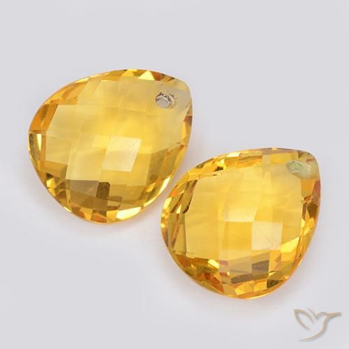 7.43 ct natürliche Mittelgold Citrin-Edelsteine, Birnenform, VVS-VS