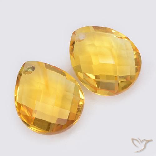 7.39 ct natürliche Mittelgold Citrin-Edelsteine, Birnenform, VVS-VS