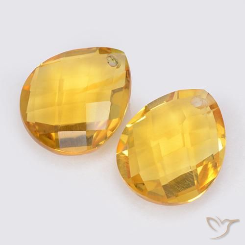7.39 ct natürliche Mittelgold Citrin-Edelsteine, Birnenform, VVS-VS