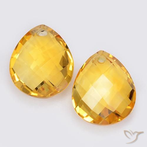 7.89ctw Natürlicher Mittelgold Citrin, Birnenform, VVS-VS