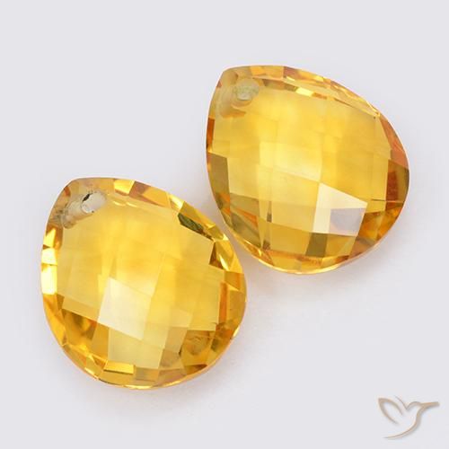 7.89 ct natürliche Mittelgold Citrin-Edelsteine, Birnenform, VVS-VS