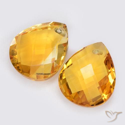 7.47 ct natürliche Mittelorange Citrin-Edelsteine, Birnenform, VVS-VS