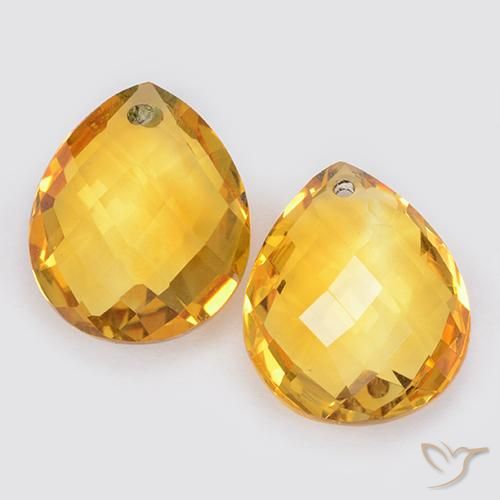 7.56ctw Natürlicher Mittelgold Citrin, Birnenform, VVS-VS