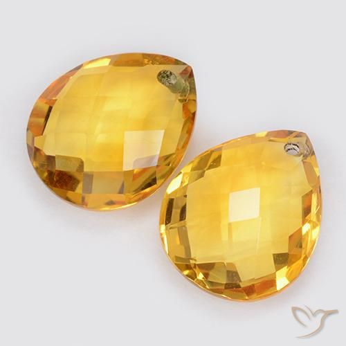7.56 ct natürliche Mittelgold Citrin-Edelsteine, Birnenform, VVS-VS