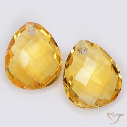 7.04ctw Natürlicher gold-orange Citrin, Birnenform, VVS-VS