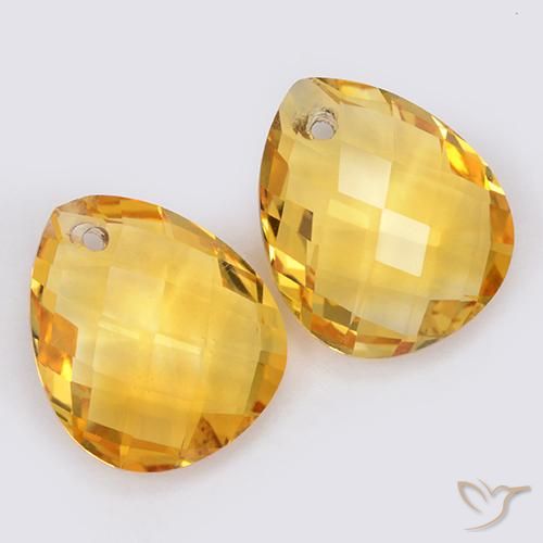 7.04 ct natürliche gold-orange Citrin-Edelsteine, Birnenform, VVS-VS