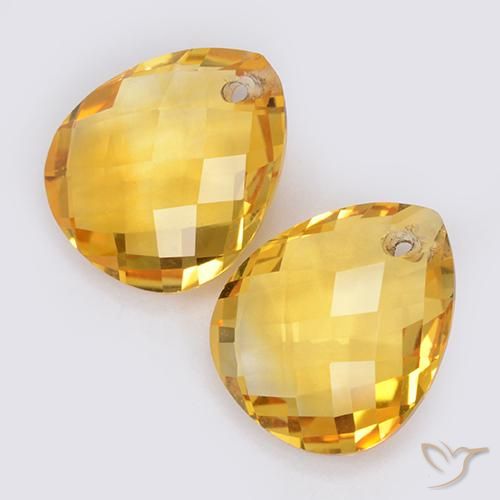 7.04 ct natürliche gold-orange Citrin-Edelsteine, Birnenform, VVS-VS