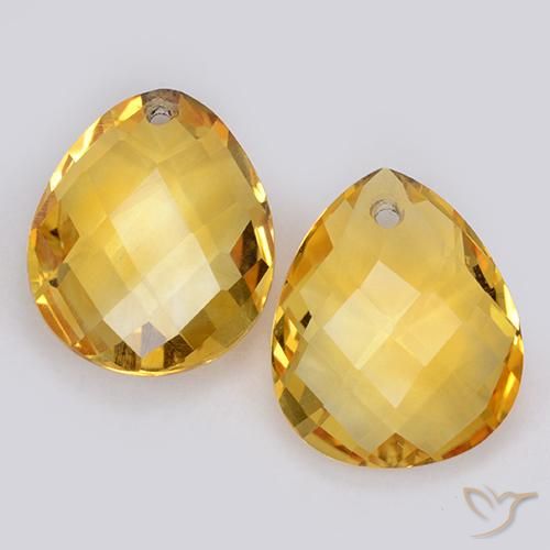 7.50ctw Natürlicher Mittelgold Citrin, Birnenform, VVS-VS