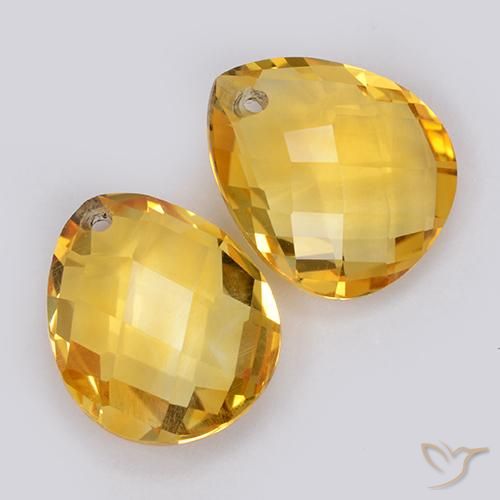 7.50 ct natürliche Mittelgold Citrin-Edelsteine, Birnenform, VVS-VS
