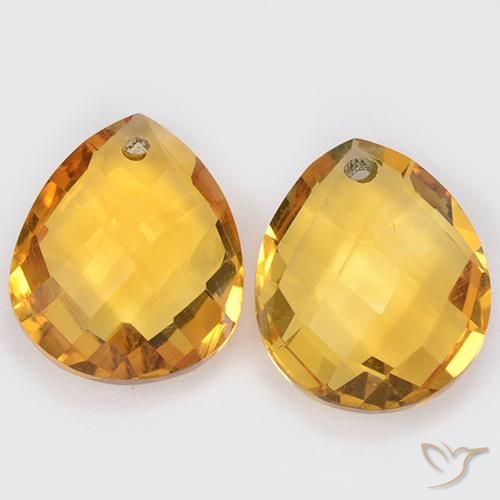7.04ctw Natürlicher gold-orange Citrin, Birnenform, VVS-VS
