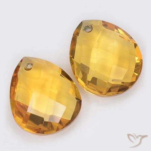 7.04 ct natürliche gold-orange Citrin-Edelsteine, Birnenform, VVS-VS