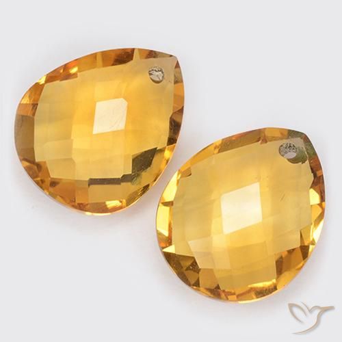 7.04 ct natürliche gold-orange Citrin-Edelsteine, Birnenform, VVS-VS