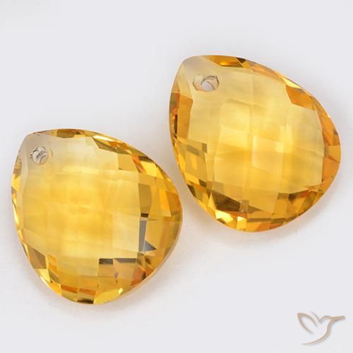 7.00 ct natürliche Dunkelgolden Citrin-Edelsteine, Birnenform, VVS-VS