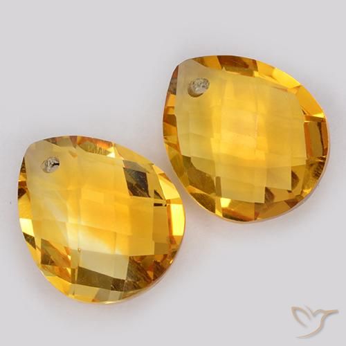7.57 ct natürliche Dunkelgolden Citrin-Edelsteine, Birnenform, VVS-VS
