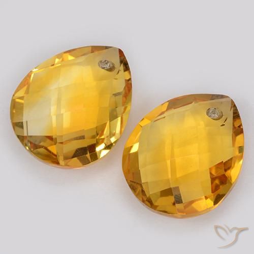 7.57 ct natürliche Dunkelgolden Citrin-Edelsteine, Birnenform, VVS-VS