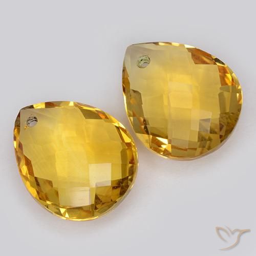 7.41 ct natürliche Tiefes Gold Citrin-Edelsteine, Birnenform, VVS-VS