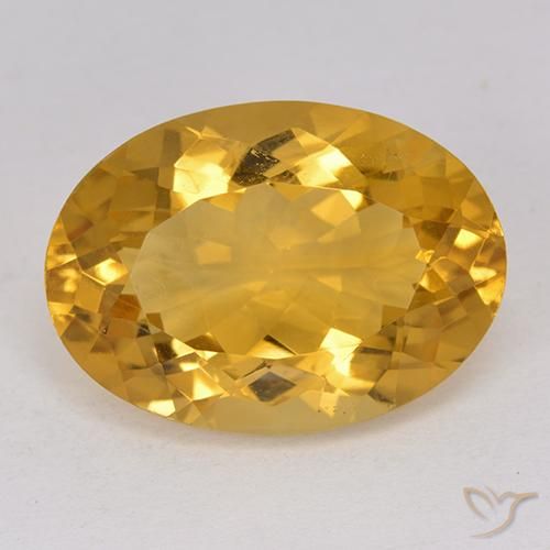 11,63 ctw natürlicher goldener Citrin, Oval Schliff, VVS
