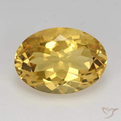 11.80ct Natürlicher Mittelgold Citrin, Oval, VVS