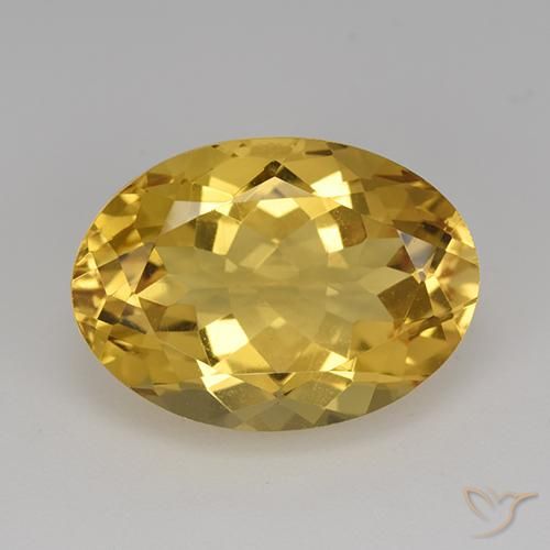 12.34ct Natürlicher Mittelgold Citrin, Oval, VVS