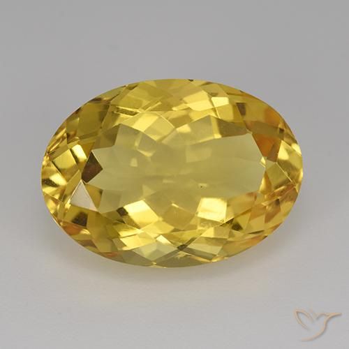 12.08ct Natürlicher Golden Citrin, Oval, VVS