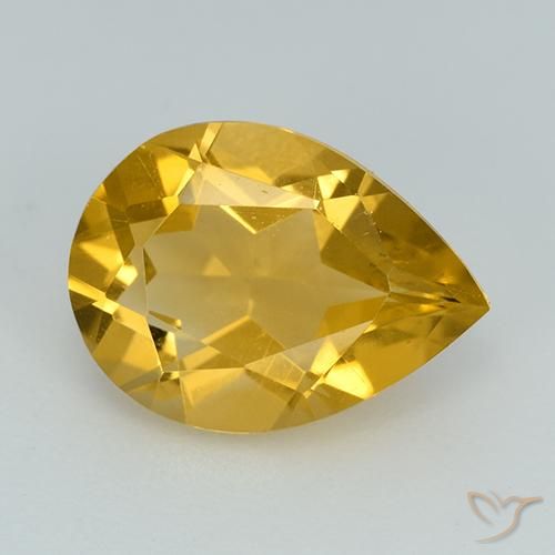 2.23ct Natürlicher Golden Citrin, Birnenform, VVS-VS